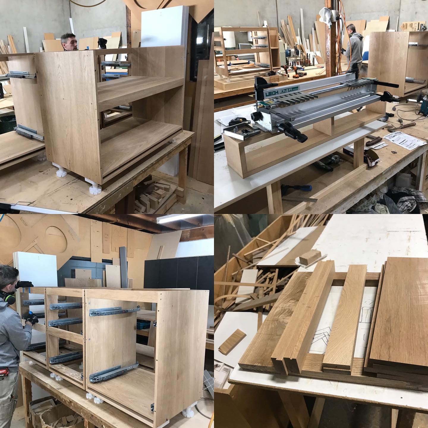 Now here’s something you don’t see very often.  Currently in production a kitchen manufactured entirely from solid timber, yes even the carcass is American Oak,
.
.